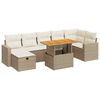 vidaXL 5-tlg. Garten-Sofagarnitur mit Kissen Beige Poly Rattan Akazie