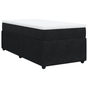 vidaXL Boxspringbett mit Matratze Schwarz 80x200 cm Samt