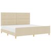vidaXL Bettgestell mit Kopfteil Creme 200 x 200 cm Stoff