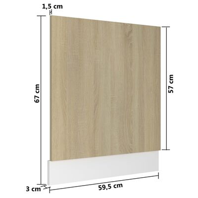 vidaXL Geschirrspülerblende Sonoma-Eiche 59,5x3x67 cm Holzwerkstoff