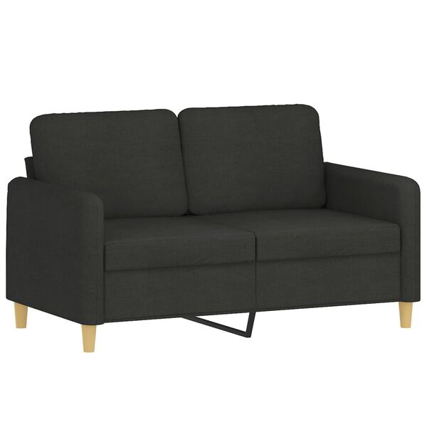 vidaXL 2-Sitzer-Sofa mit Kissen Schwarz 120 cm Stoff