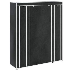 vidaXL Stoffschrank mit F&auml;chern Kleiderstangen 45&times;150&times;176 cm Schwarz