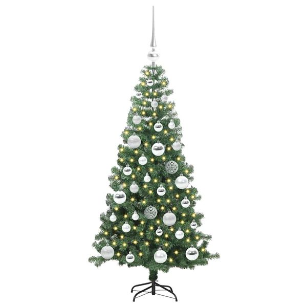 vidaXL Weihnachtsbaum mit 150 LEDs mit St&auml;nder Gr&uuml;n 120 cm PVC