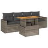 vidaXL 5-tlg. Garten-Sofagarnitur mit Kissen Grau Poly Rattan