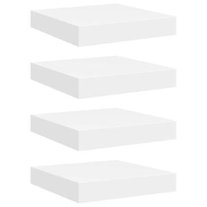 vidaXL Schweberegale 4 Stk. Wei&szlig; 23x23,5x3,8 cm MDF