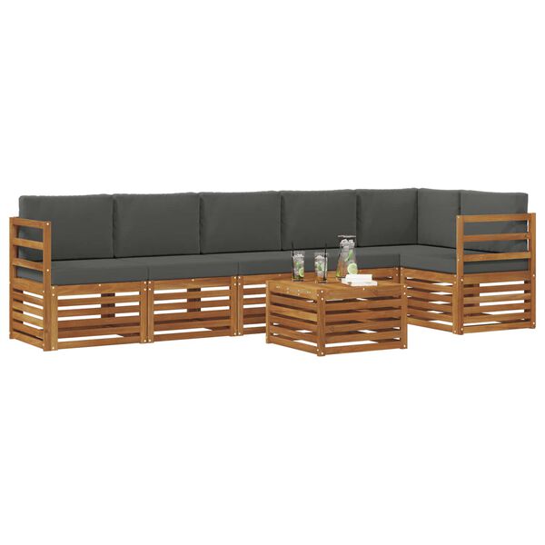 vidaXL Sofagarnituren 7 pcs Natur und Anthrazit Massivholz Akazie