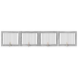 vidaXL Hundetor mit St&auml;ndern 4 pcs Graues Sonoma 100 x 80 cm
