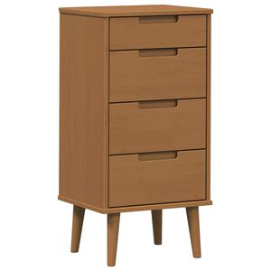 vidaXL Kommode MOLDE Karamell 40 x 35 x 82 cm Massives Kiefernholz