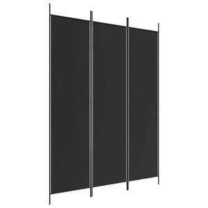 vidaXL 3-tlg. Paravent Schwarz 150x200 cm Stoff