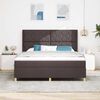 vidaXL Boxspringbett mit Matratze Braun 180 x 200 cm Stoff