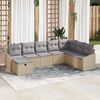 vidaXL Gartensofa-set mit Kissen mit Speicher 8 pcs Poly-Rattan