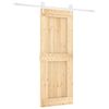 vidaXL Schiebet&uuml;r Nat&uuml;rlich und Wei&szlig; 80 x 210 cm Massivkiefer