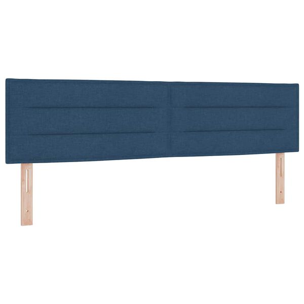 vidaXL Boxspringbett mit Matratze mit Kopfteil Blau 180 x 200 cm Stoff