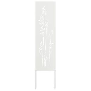 vidaXL Garten Sichtschutz-Leinwand Floral Wei&szlig; 32 x 140 cm