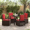 vidaXL Garten Essgruppe 5 pcs Braun Poly-Rattan