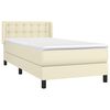 vidaXL Boxspringbett mit Matratze Creme 90x200 cm Kunstleder
