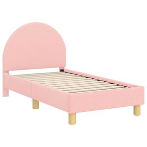 vidaXL Kinderbettgestell mit Kopfteil Rosa 70 x 140 cm Boucl&eacute;