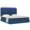 vidaXL Bett mit LED-Lichtleisten mit Kopfteil Blau 180 x 200 cm Stoff
