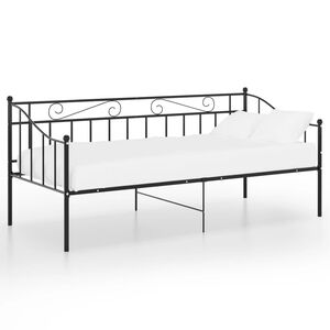 vidaXL Schlafsofa Bettgestell Schwarz Metall 90x200 cm