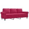 vidaXL 3-Sitzer-Sofa Weinrot 180 cm Samt