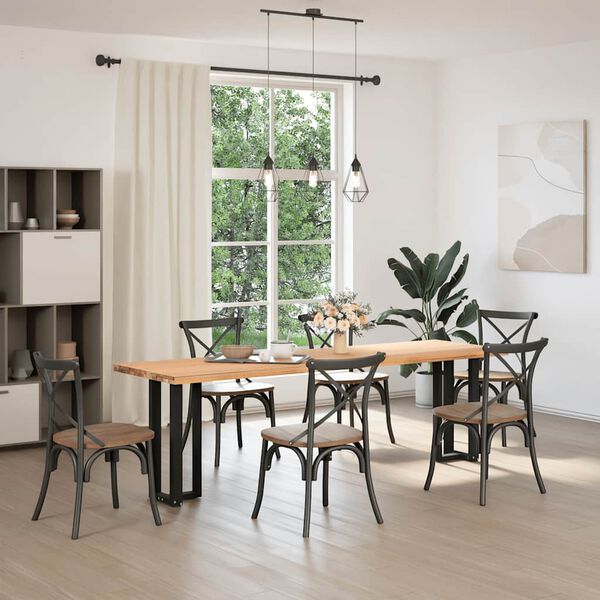 vidaXL Konsolentischbeine T-Form 2 Stk. Schwarz 25x28x(72-73) cm Stahl