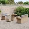 vidaXL Garten-Sofa-Set mit Kissen mit Kissen 8 pcs Beige und Hellgrau