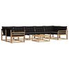 vidaXL Outdoor-Sofagarnitur 8 pcs Wei&szlig; und Schwarz 79 x 79 x 37 cm