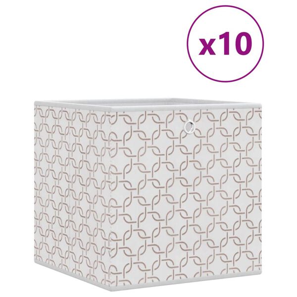 vidaXL Faltboxen 10 Stk. Creme 32x32x32 cm Vlies