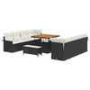 vidaXL Gartensofa-set 11 Stk. Schwarz Poly-Rattan