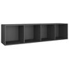 vidaXL Bücherregal/TV-Schrank Grau 36x30x143 cm Holzwerkstoff
