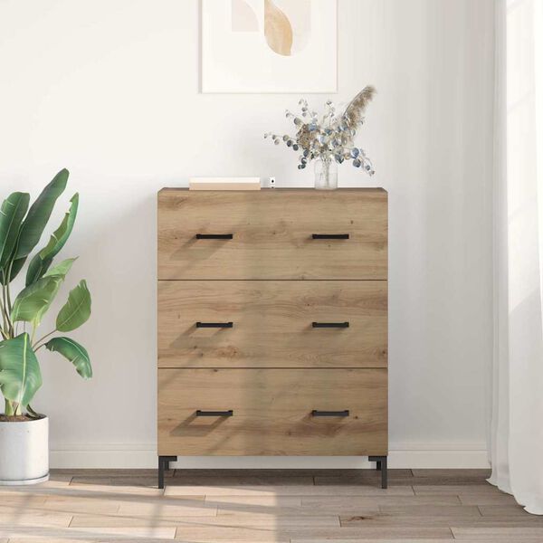 vidaXL Sideboard Artisan-Eiche 69,5 x 34 x 90 cm Verbundholz und Eisen