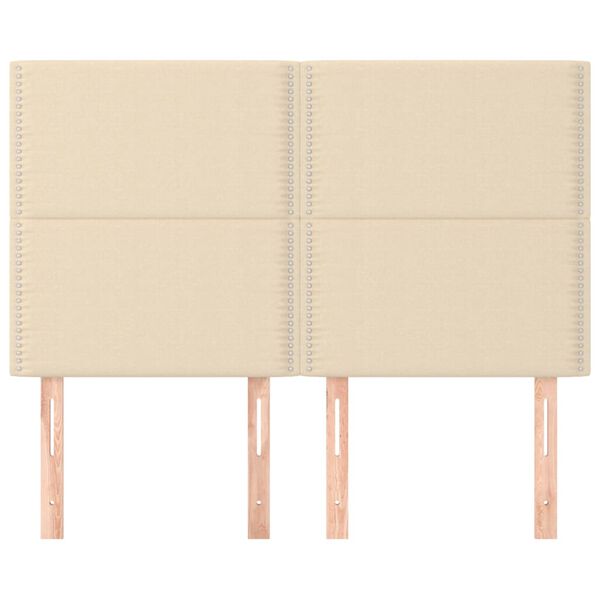 vidaXL Kopfteil Creme 144x5x118/128 cm Stoff