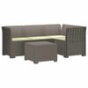 vidaXL 4-Sitzer Garten Sofa mit Kissen Rattan Look PP Hellgrau