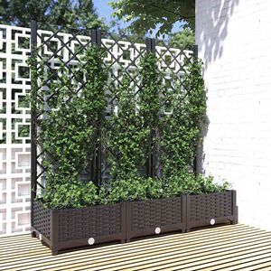 vidaXL Garten-Pflanzgef&auml;&szlig; mit Spalier Schwarz 120 x 40 x 121,5 cm PP