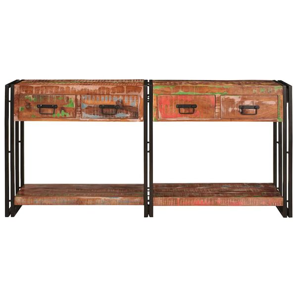 vidaXL Konsolentisch-Set mit Schubladen mit Regal 2 pcs Mehrfarbig