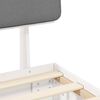 vidaXL Bettgestell mit gepolstertem Kopfteil Hellgrau 135 x 190 cm