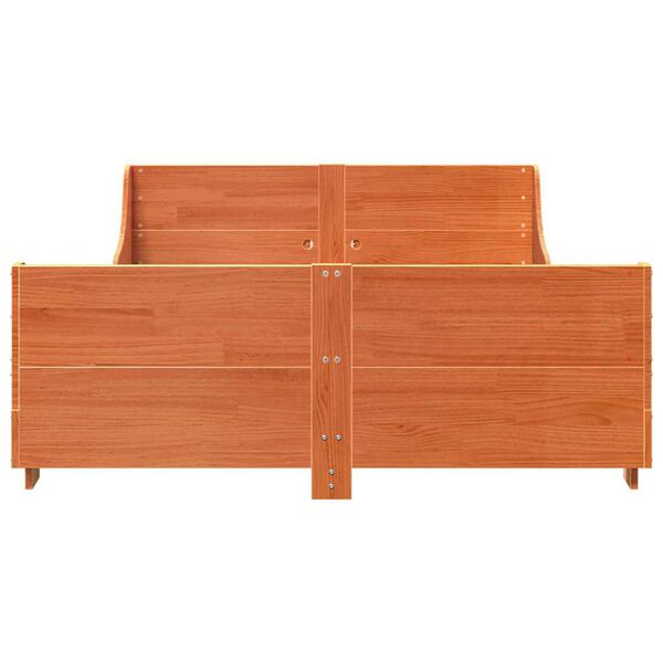 vidaXL Massivholzbett ohne Matratze Wachsbraun 120x200 cm Kiefernholz