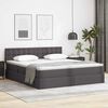 vidaXL Bett mit Stauraum und LED mit LED Grau 180 x 200 cm Kunstleder