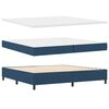 vidaXL Boxspringbett mit Matratze mit Kopfteil Blau 200 x 200 cm Stoff