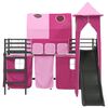 vidaXL Kinderloftbett Schwarz und Pink 99,5 x 190 cm Metall
