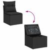 vidaXL Gartensofa-set mit Kissen 9 pcs Schwarz Poly Rattan