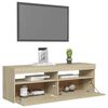 vidaXL TV-Schrank mit LED-Leuchten Sonoma-Eiche 120x35x40 cm