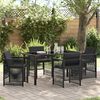 vidaXL Garten Essgruppe 5 pcs Schwarz Poly Rattan