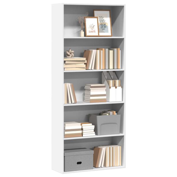 vidaXL Bücherregal Weiß 80x30x189 cm Holzwerkstoff