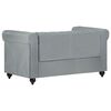 vidaXL Chesterfield-Sofa 2-Sitzer Grau Echtleder