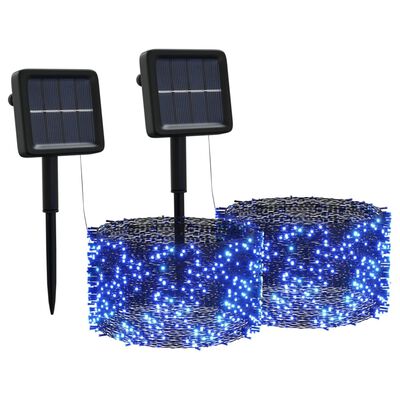 vidaXL Solar-Lichterkette 2 Stk. 2x200 LED Blau Innen Außen