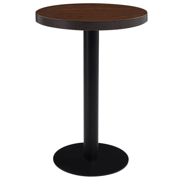 vidaXL Bistrotisch Dunkelbraun 60 cm MDF