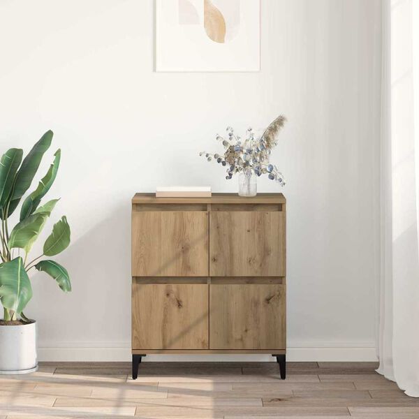 vidaXL Sideboard Artisan-Eiche 60 x 35 x 70 cm Verbundholz und Eisen