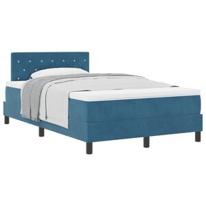 vidaXL Boxspringbett mit Matratze Dunkelblau 120 x 190 cm Samt