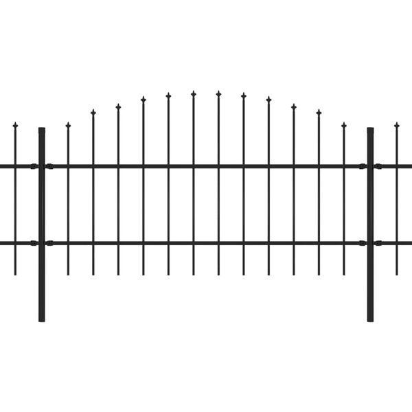 vidaXL Gartenzaun mit Speerspitze Stahl 1781,5 x 100 cm Schwarz